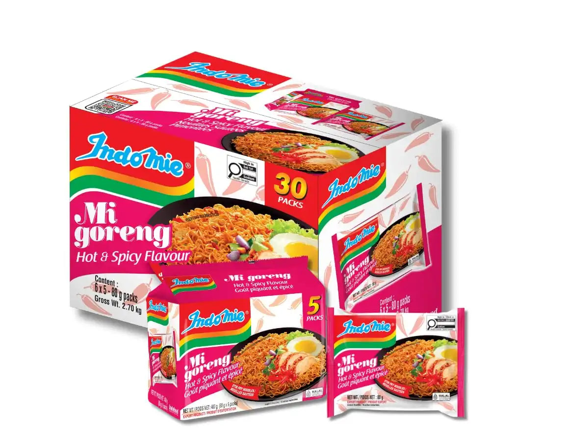 Indomie Mi Goreng Instant Noodles, Halal Certified, Hot & Spicy, 40 Count (Pack of 1)