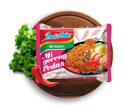 Indomie Mi Goreng Instant Stir Fry Noodles, Halal Certified, Hot & Spicy/Pedas Flavor 2.82 Ounce (Pack of 30)