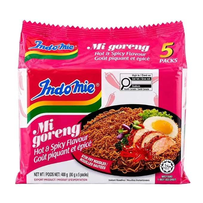 Indomie Mi Goreng Instant Noodles, Halal Certified, Hot & Spicy, 40 Count (Pack of 1)